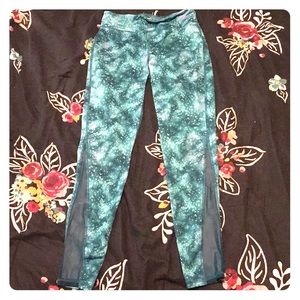 Green Galaxy Child Leggings